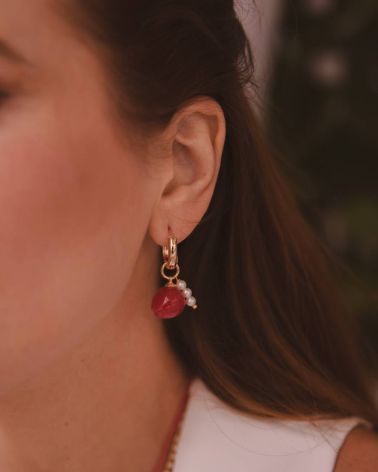 Boucles d’oreilles cerise