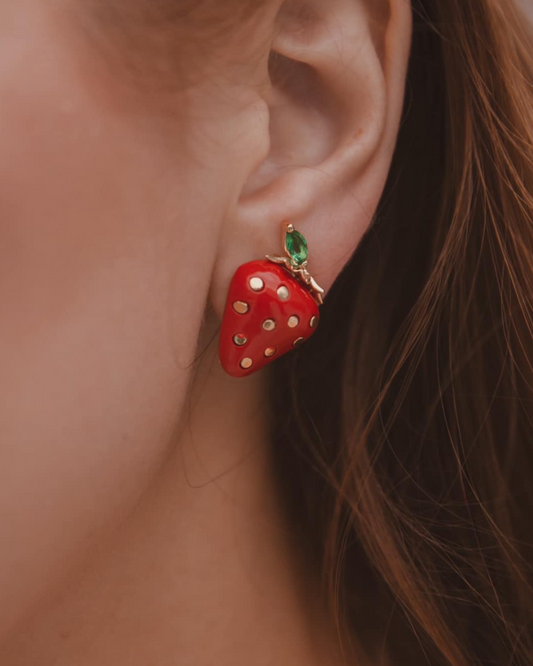 Boucles d’oreilles Fraise