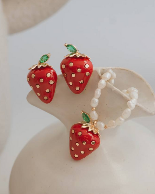 Boucles d’oreilles Fraise